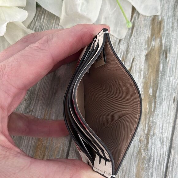 Coach Slim Id Card Case With Cherry Print Bag Wallet Purse - Picture 5 of 7